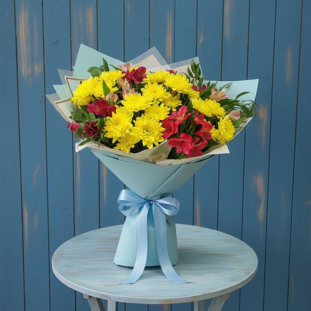 Букет цветов из: Альстромерии и Хризантемы в Староюрьево