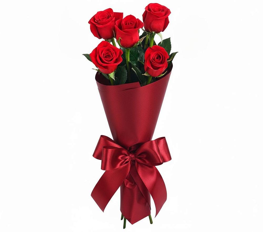 Букет 5 Красных роз Эдлесс Лав в Староюрьево