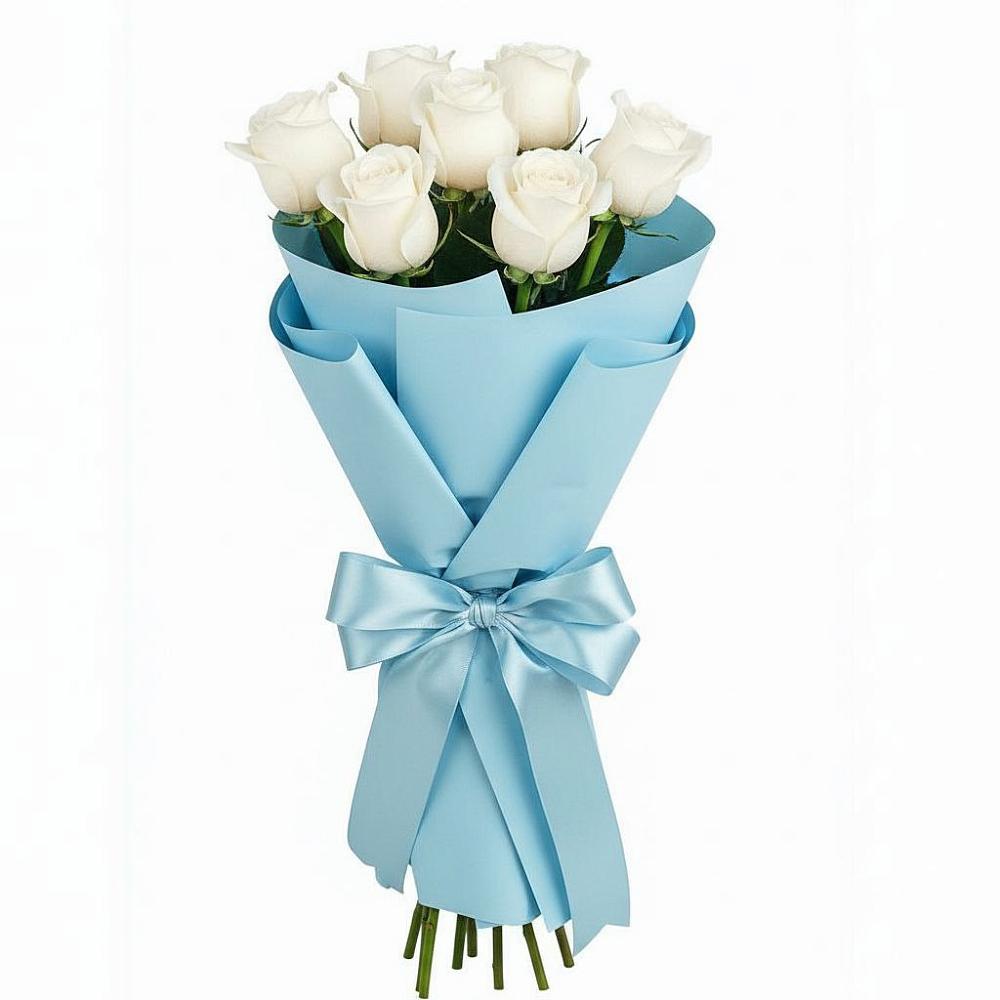 Букет 7 белых роз Проуд в Староюрьево