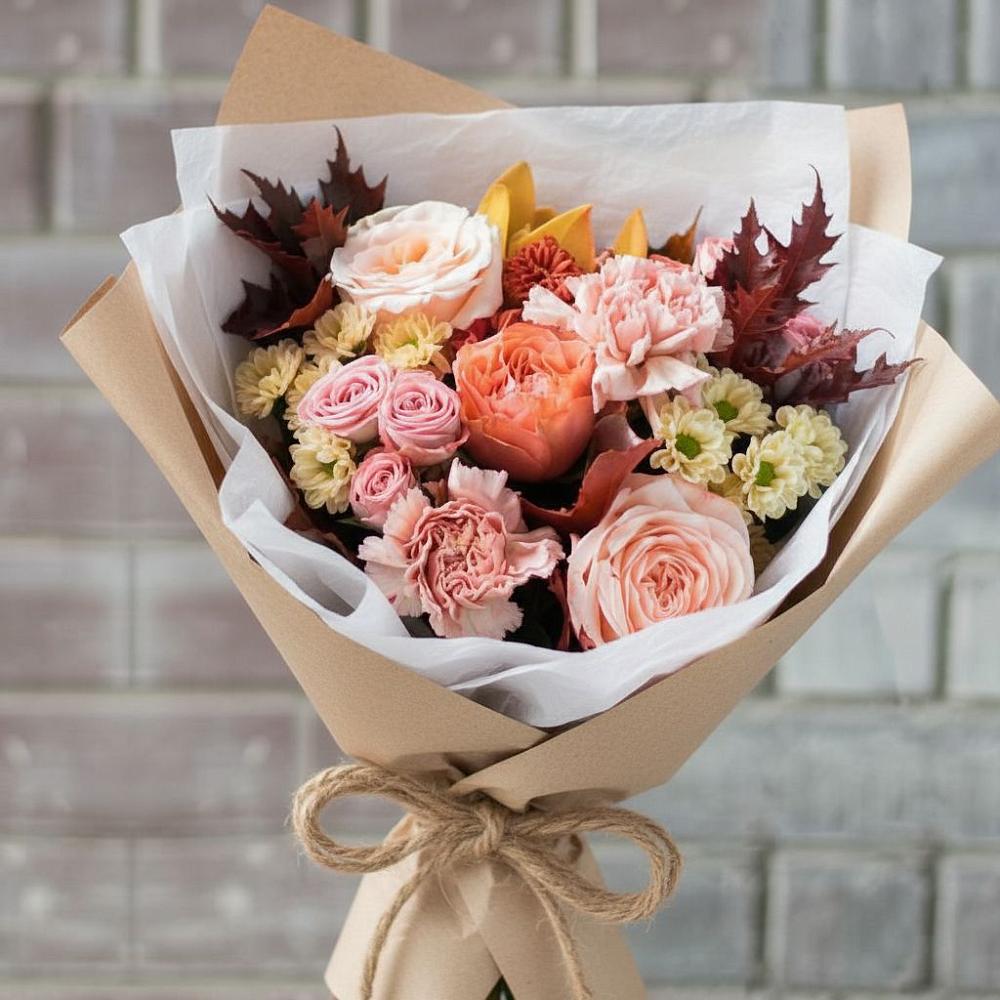 Букет цветов из: Гвоздики, Хризантемы и Розы в Староюрьево