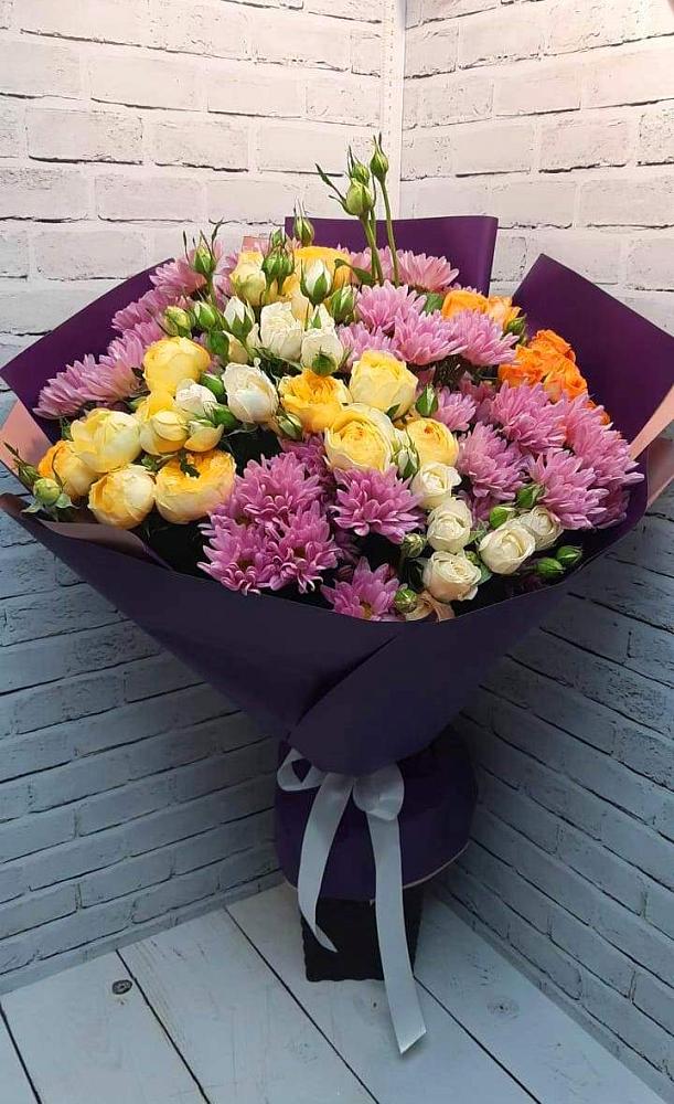Букет цветов из: Хризантемы и Розы в Староюрьево