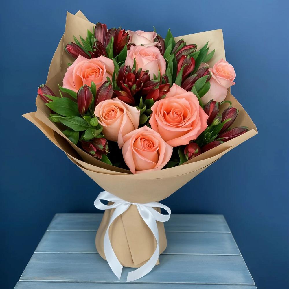 Букет цветов из: Розы и Альстромерии в Староюрьево