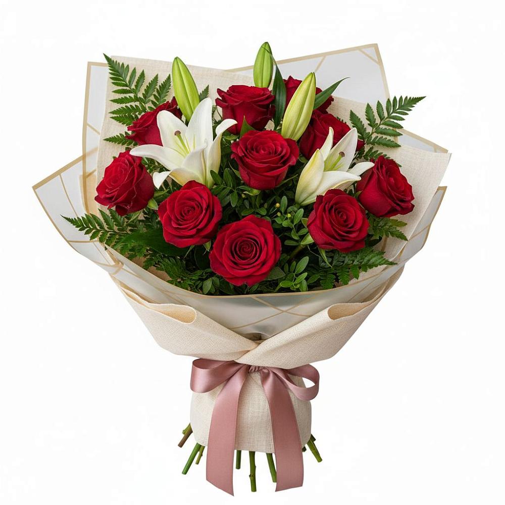 Букет цветов из: Лилии и Розы в Староюрьево