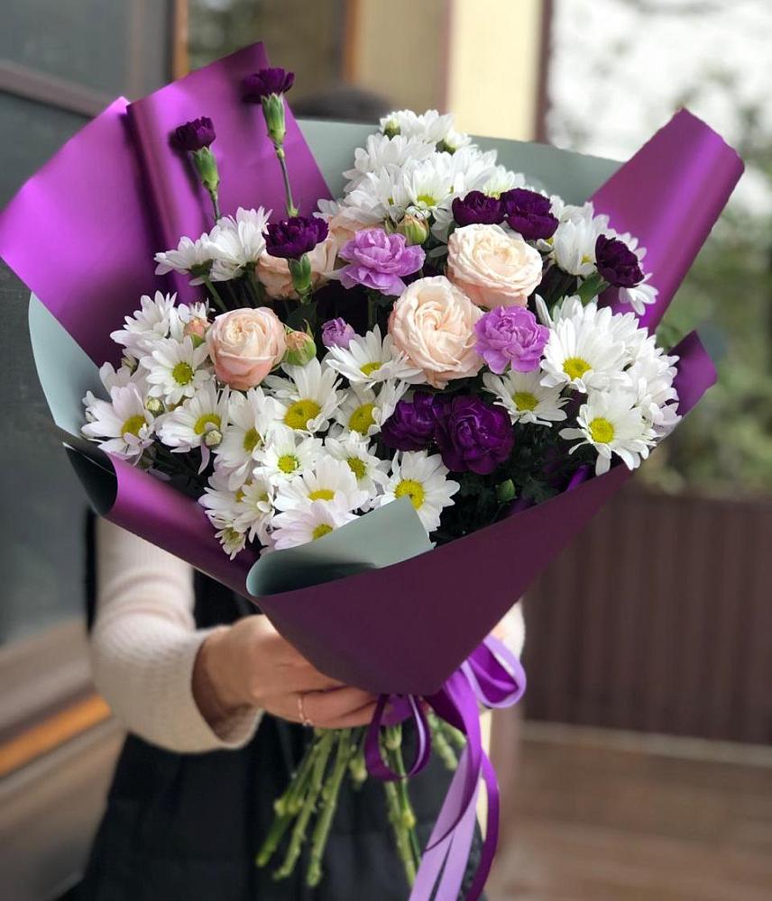 Букет цветов из: Хризантемы, Гвоздики и Розы в Староюрьево