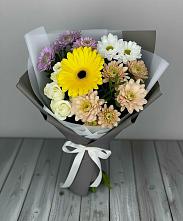 Букет цветов из:  Розы, Герберы и Хризантемы #REPLACE_PRED# Староюрьево