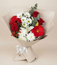 Букет цветов из:  Розы, Хризантемы, Герберы и Лилии в Староюрьево