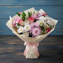 Букет цветов из:  Хризантемы, Альстромерии и Розы #REPLACE_PRED# Староюрьево