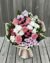 Букет цветов из:  Альстромерии, Гвоздики, Розы и Хризантемы в Староюрьево