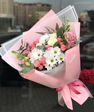 Букет цветов из:  Розы, Лизиантусы и Хризантемы в Староюрьево