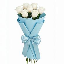 Букет 7 белых роз Проуд в Староюрьево