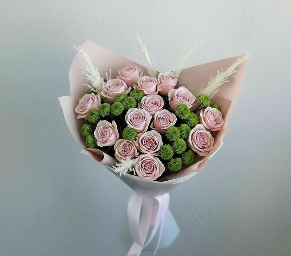 Букет цветов из: Розы и Хризантемы в Староюрьево