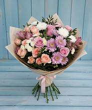 Букет цветов из:  Хризантемы, Розы и Альстромерии в Староюрьево