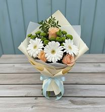 Букет цветов из:  Герберы, Розы и Хризантемы #REPLACE_PRED# Староюрьево