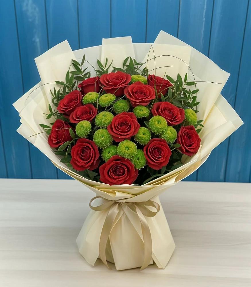 Букет цветов из: Розы и Хризантемы в Староюрьево